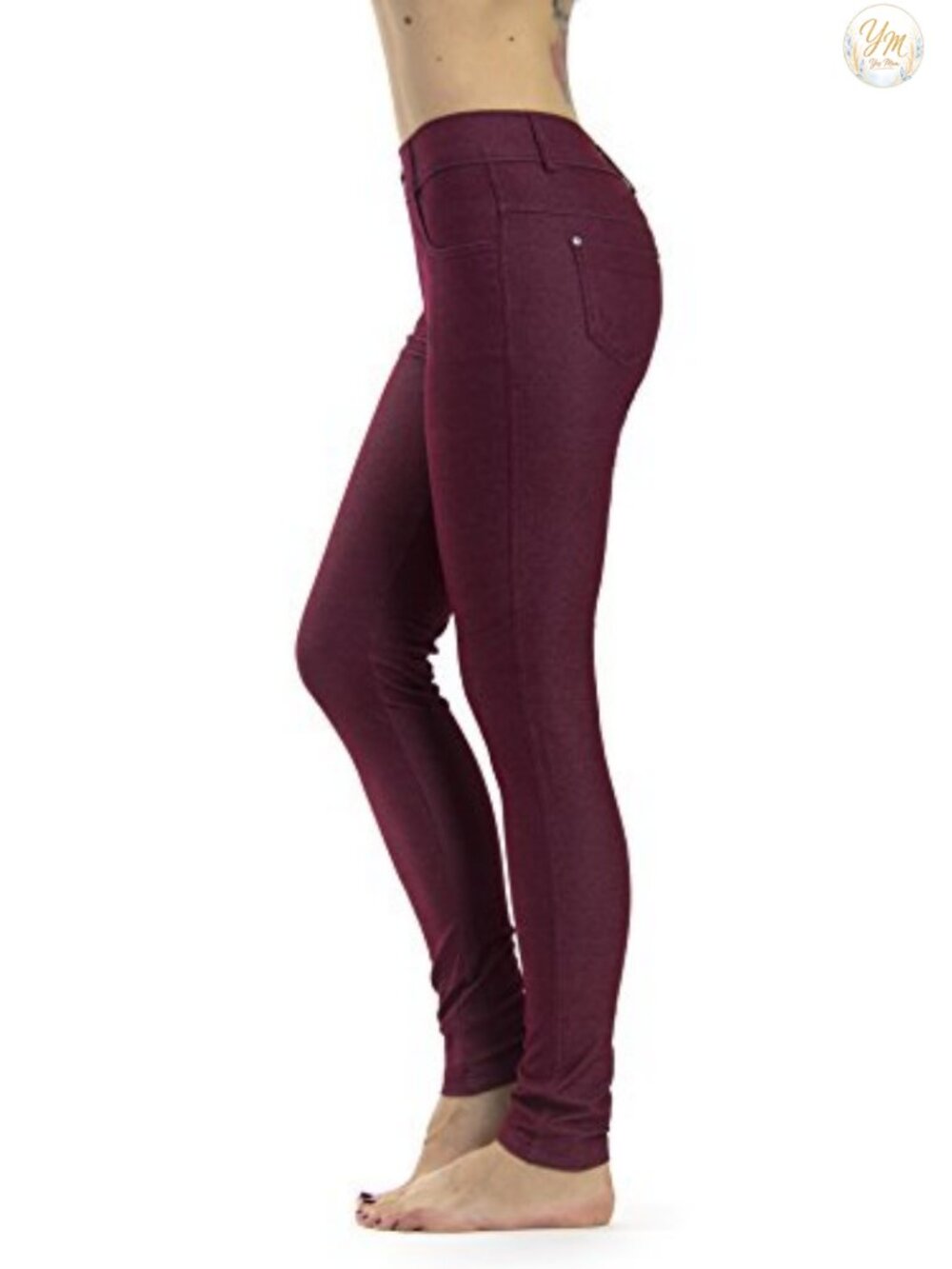 Slimming Pull-On Jegging Leggings with Pockets Tummy Control